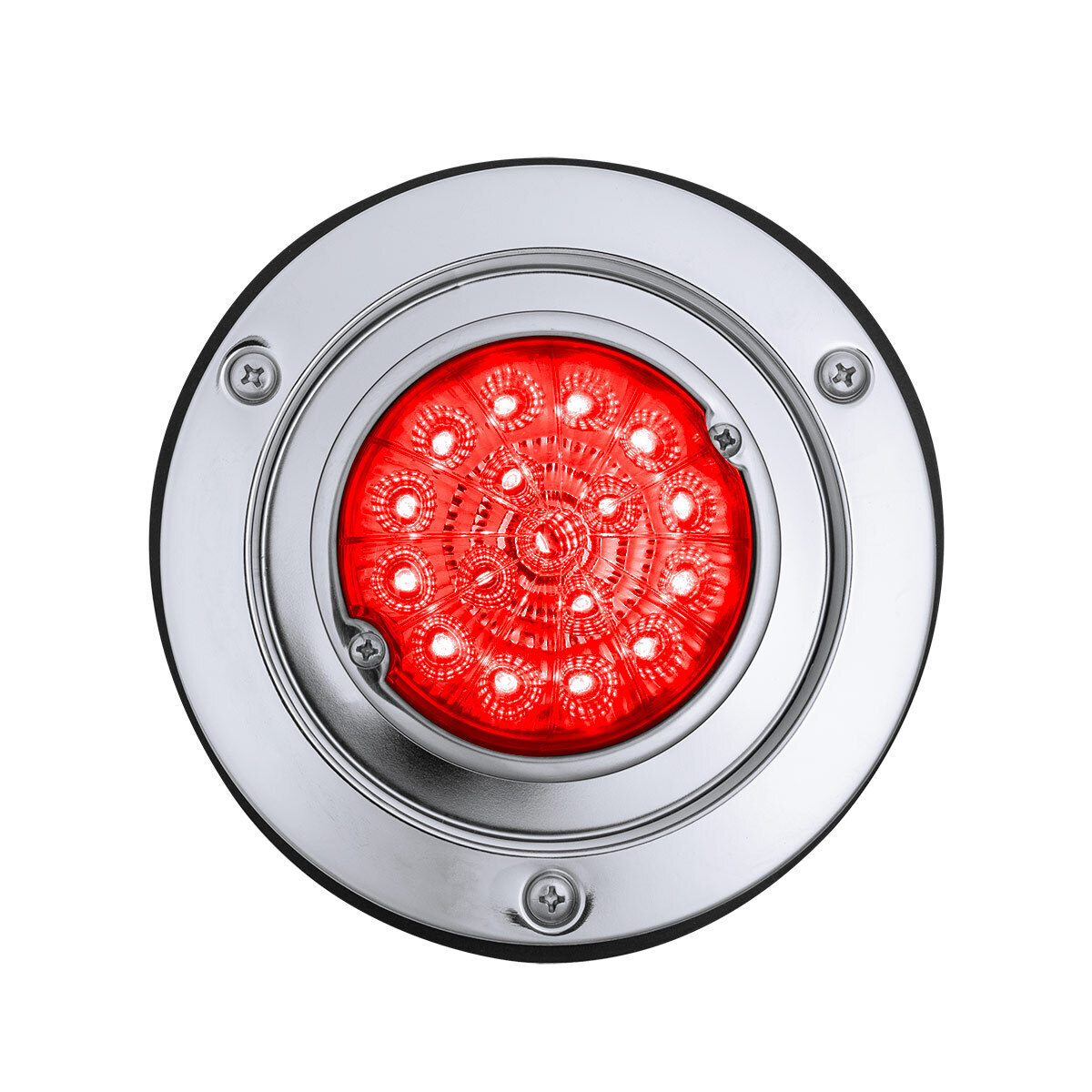17 LED Dual Function Watermelon Reflector Light Sleeper Bunk Kit With 304 SS Bezel-Red LED/Red Lens