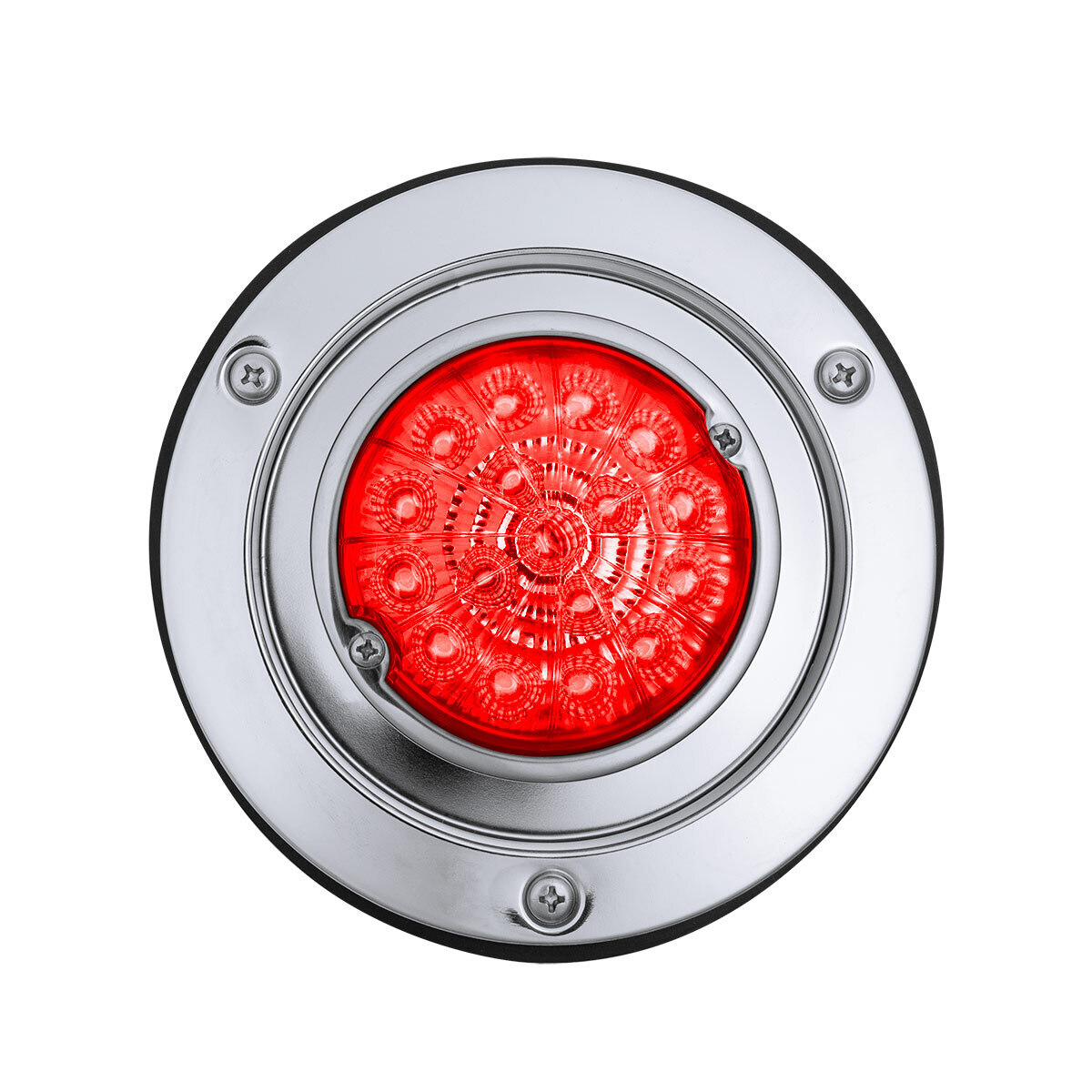 17 LED Dual Function Watermelon Reflector Light Sleeper Bunk Kit With 304 SS Bezel-Red LED/Red Lens
