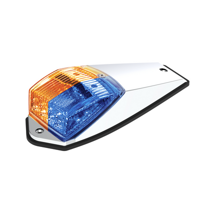 Double Fury 17 LED Grakon 5000 Style Square Cab Light - Amber & Blue LED/Clear Lens