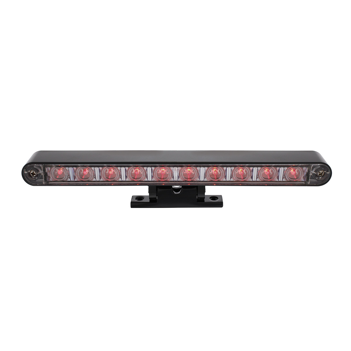 10 LED Dual Function 3rd Brake Light With Black Swivel Pedestal Base - Red LED/Clear Lens