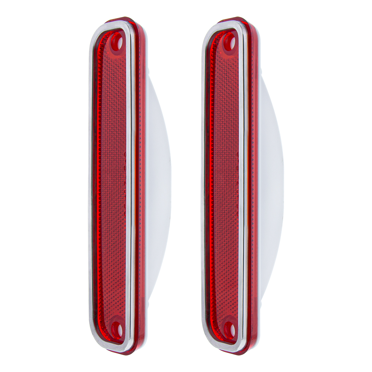 Side Marker Light With Stainless Steel Trim For 1973-80 Chevy Truck, Red Lens (Box of 2)