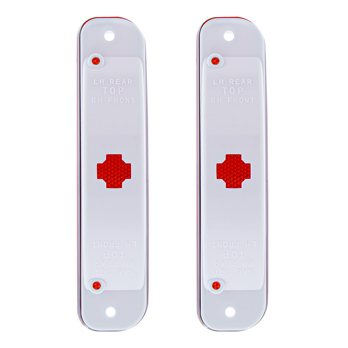 Side Marker Light With Stainless Steel Trim For 1973-80 Chevy Truck, Red Lens (Box of 2)