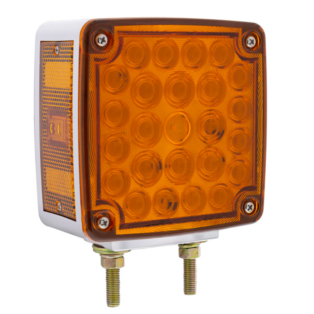 52 LED Double Stud Double Face Turn Signal Light (Passenger) - Amber & Red LED/Amber & Red Lens