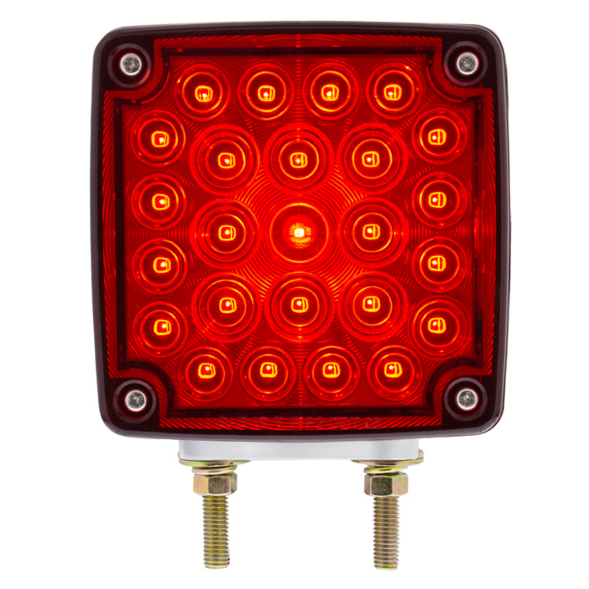52 LED Double Stud Double Face Turn Signal Light (Passenger) - Amber & Red LED/Amber & Red Lens