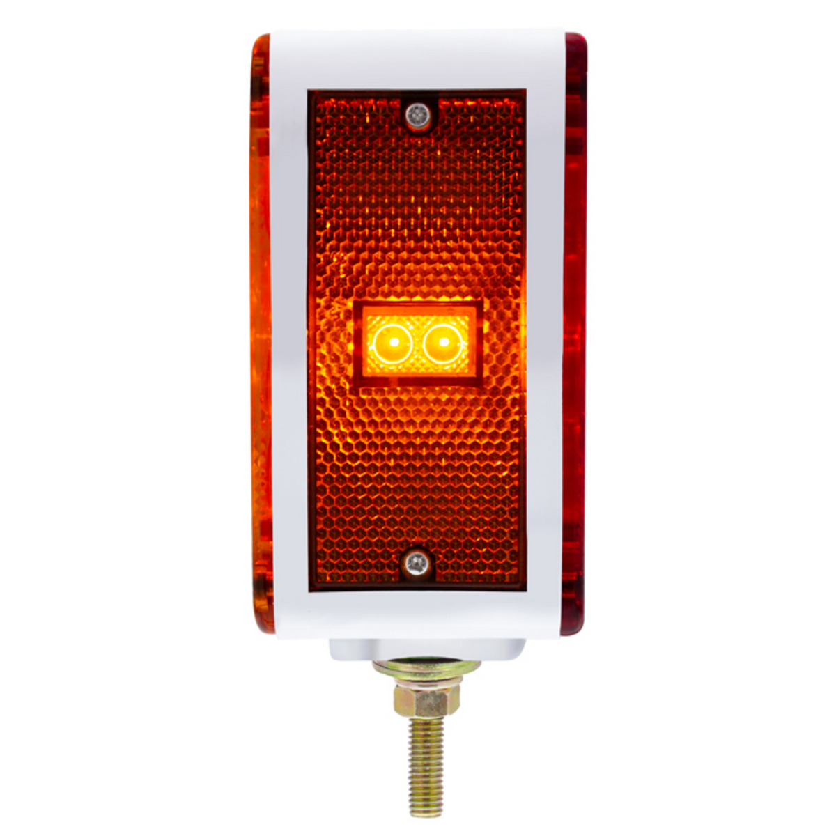 52 LED Double Stud Double Face Turn Signal Light (Passenger) - Amber & Red LED/Amber & Red Lens