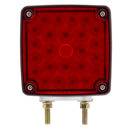 52 LED Double Stud Double Face Turn Signal Light (Passenger) - Amber & Red LED/Amber & Red Lens