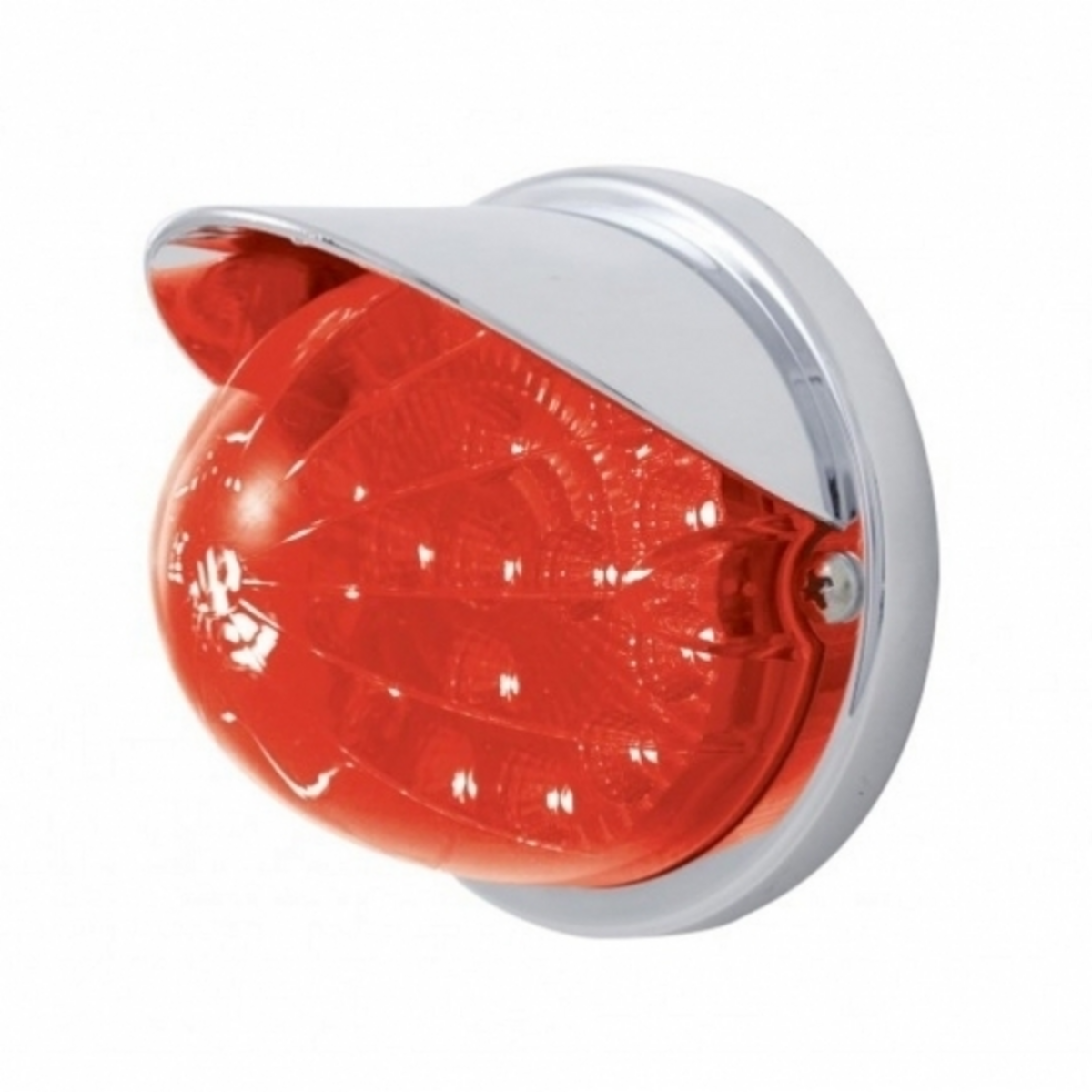 17 LED Reflector Watermelon Flush Mount Kit With Visor - Red LED/Red Lens