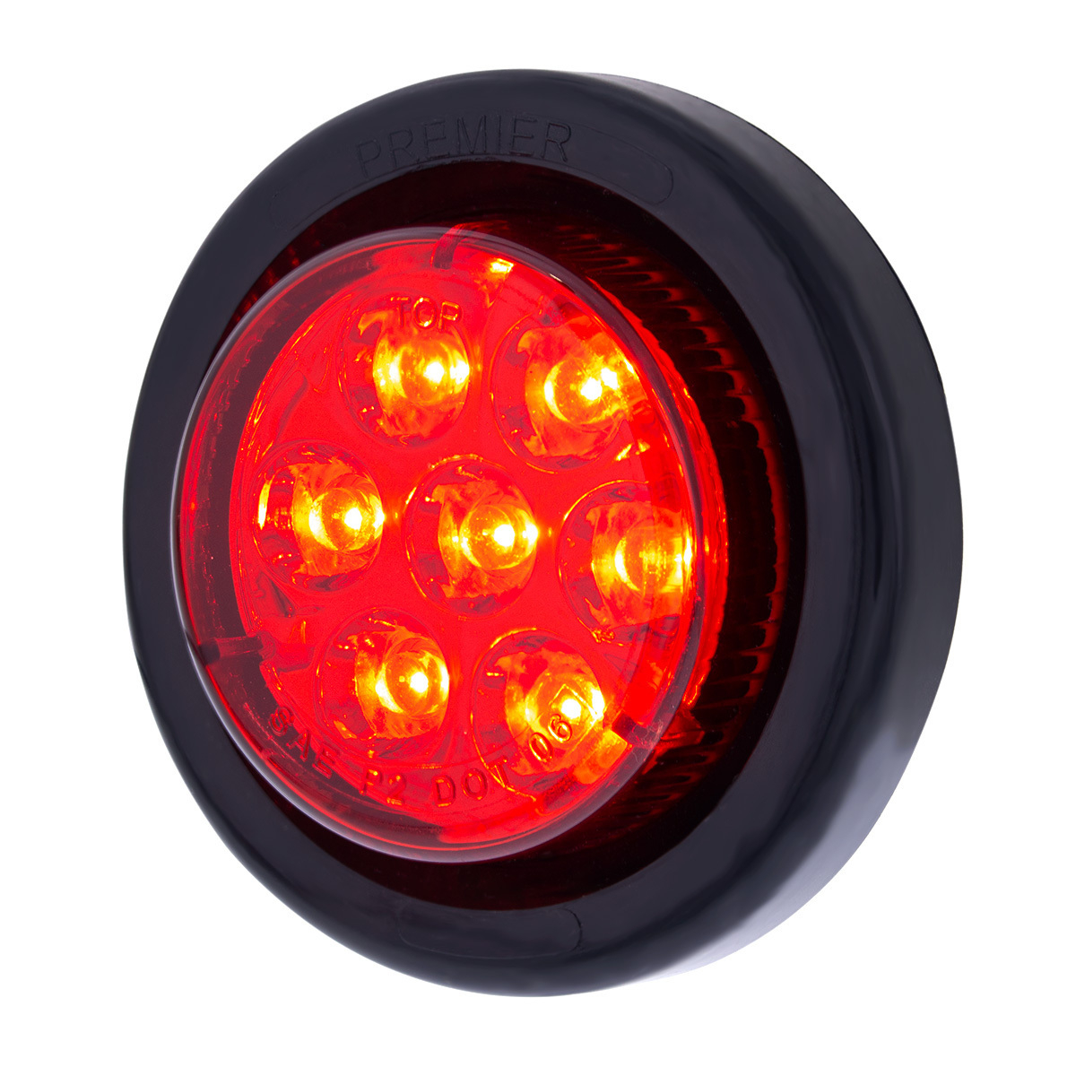 7 LED 2" Round Light Kit (Clearance/Marker) - Red LED/Red Lens