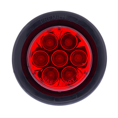 7 LED 2" Round Light Kit (Clearance/Marker) - Red LED/Red Lens
