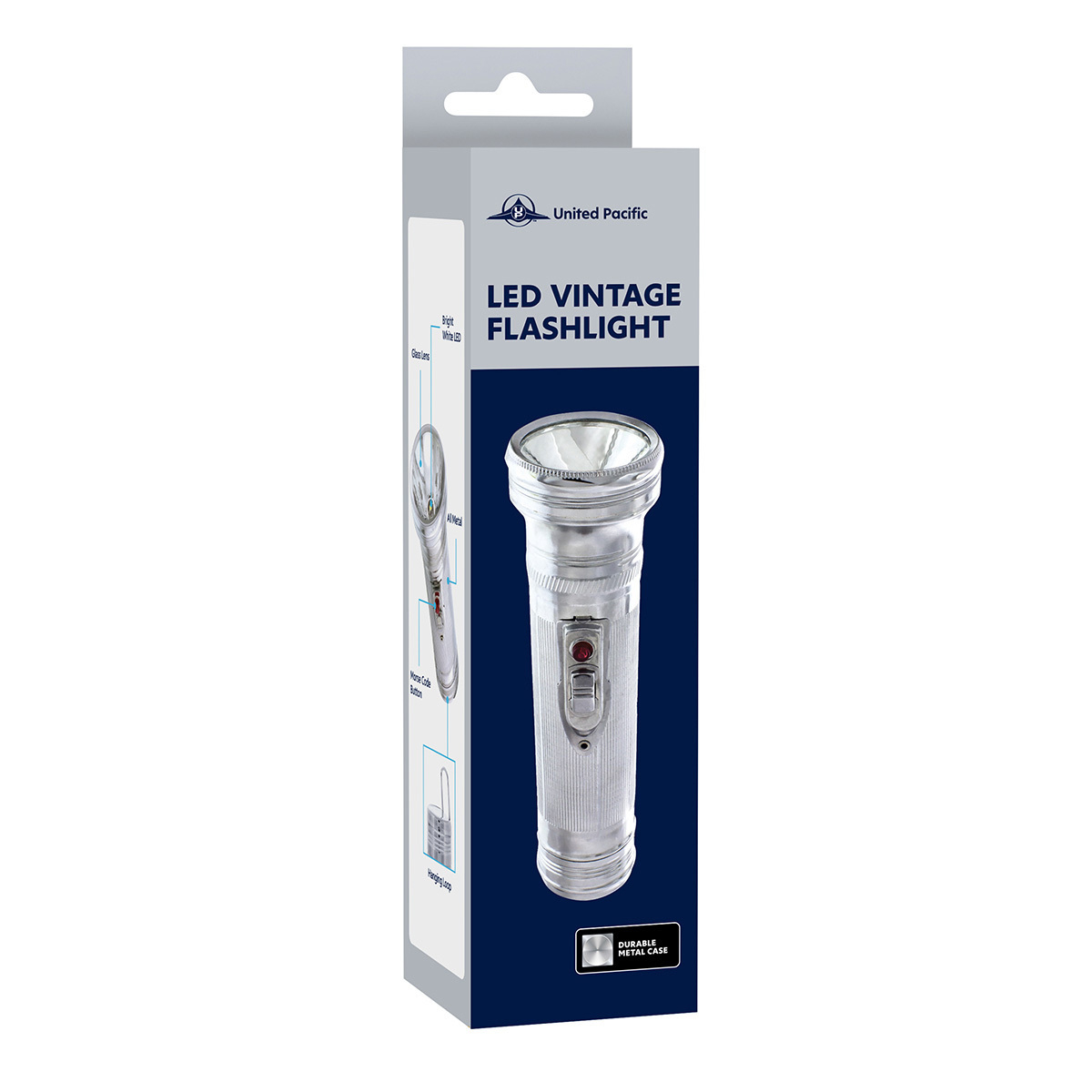 Chrome Vintage Style LED Flashlight