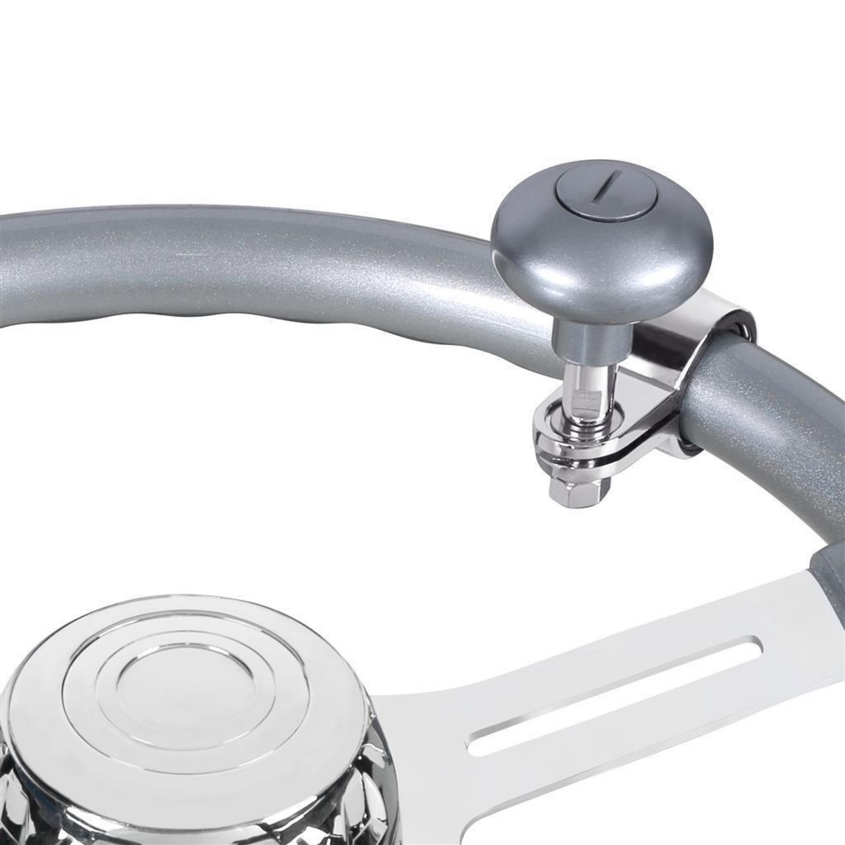Heavy Duty Steering Wheel Spinner - Liquid Silver