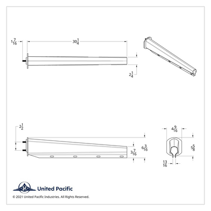 30" Stainless Steel Heavy Duty Mud Flap Hangers With Reflector - 2.5" Bolt Pattern (Pair)