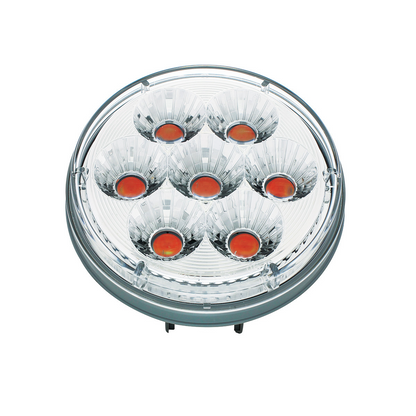 14 LED 4" Round Double Fury Light (Stop, Turn & Tail) - Red & White LED/Clear Lens