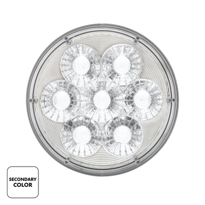 14 LED 4" Round Double Fury Light (Stop, Turn & Tail) - Red & White LED/Clear Lens