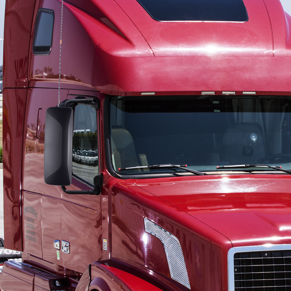 Matte Black Mirror Cover For 2012-2024 Volvo VNL - Driver