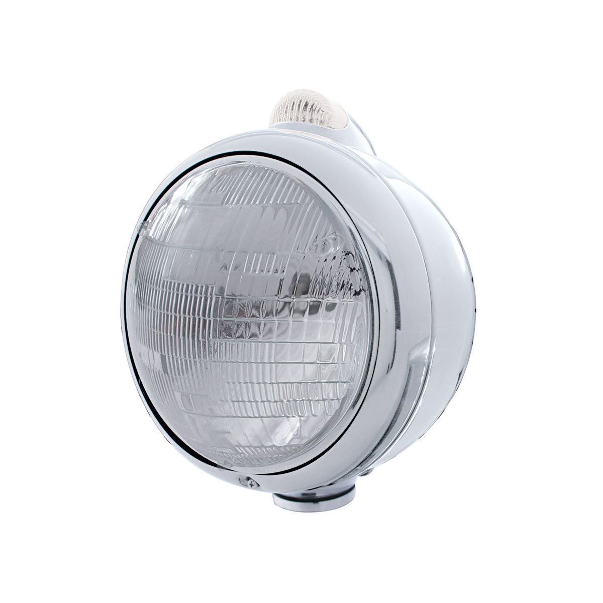 Chrome Guide 682-C Headlight 6014 & Dual Mode LED Signal - Clear Lens