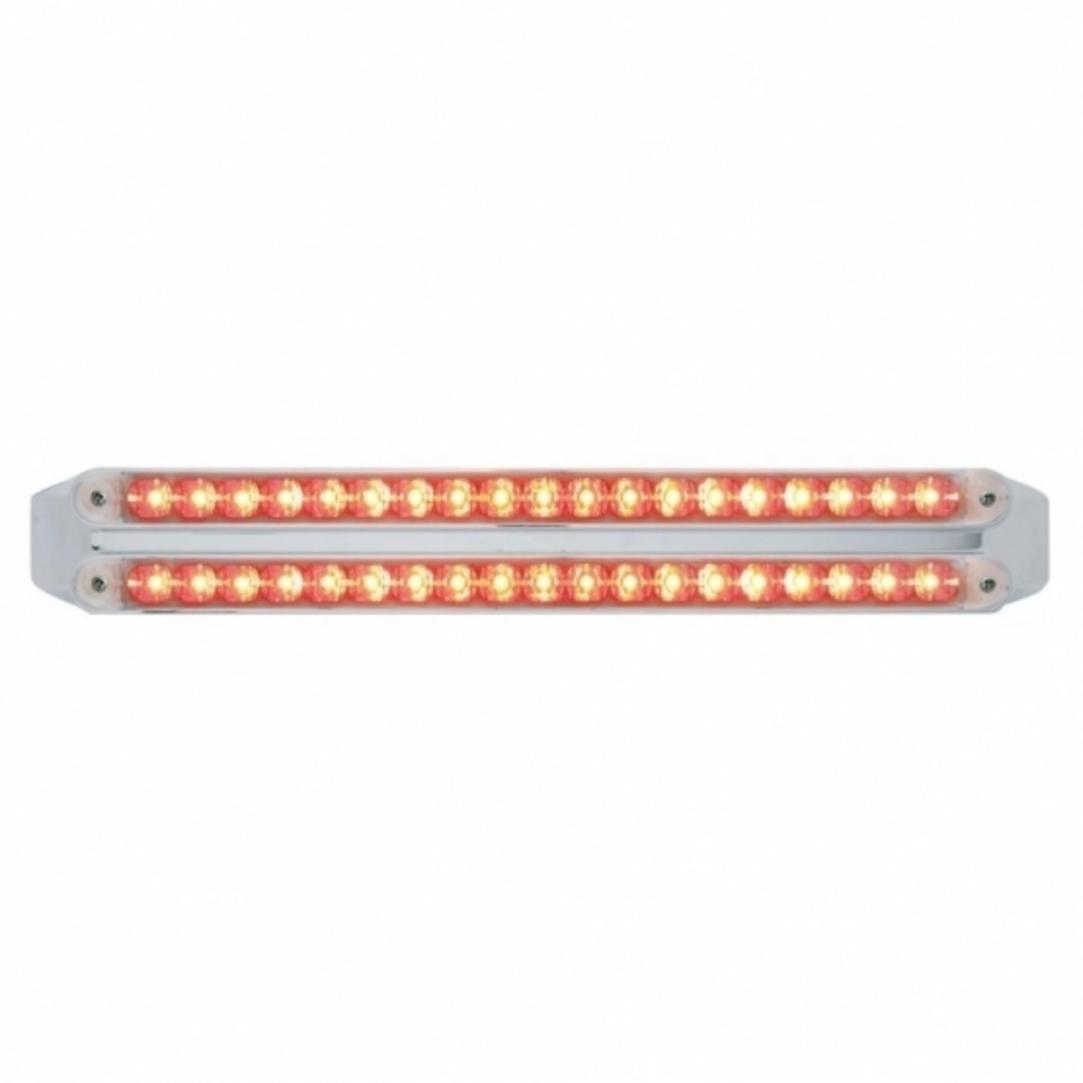 Dual 19 LED 12" Reflector Light Bars (Stop, Turn & Tail) - Red LED/Clear Lens