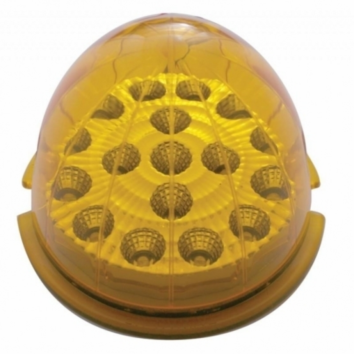 Fog Light Cover With Amber LED Hi/Lo Clear Style Reflector Light & Visor For 2007-17 KW T660- Driver -Amber Lens