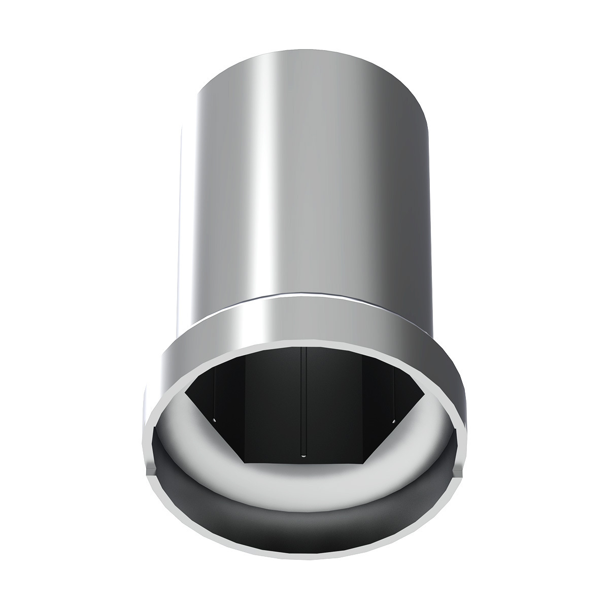 33mm X 3-3/16" Chrome Plastic Pointed Nut Covers With Flange - Push-On (Color Box Of 20)