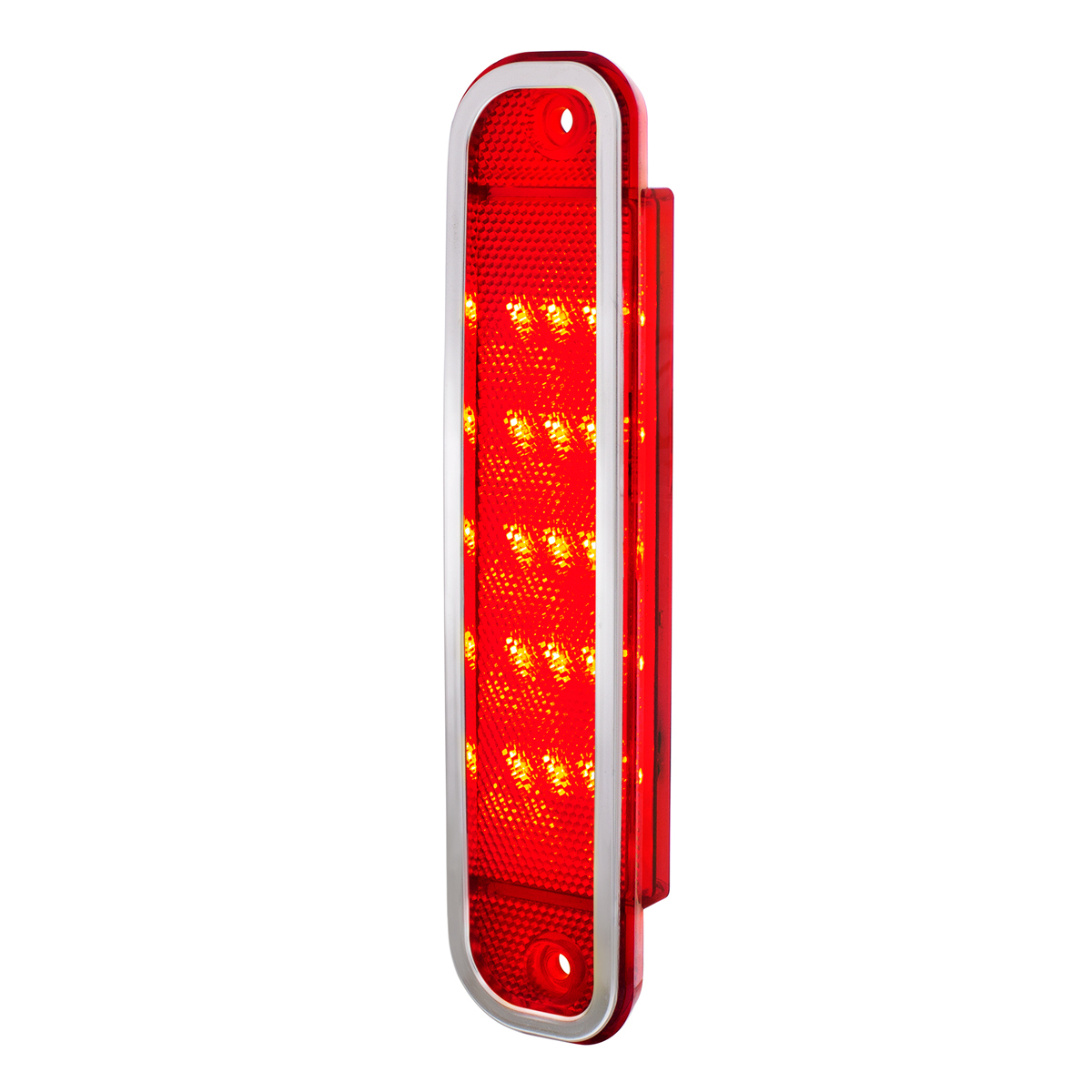 15 Red LED Side Marker With Stainless Steel Trim For 1973-80 Chevy & GMC Truck, Red Lens