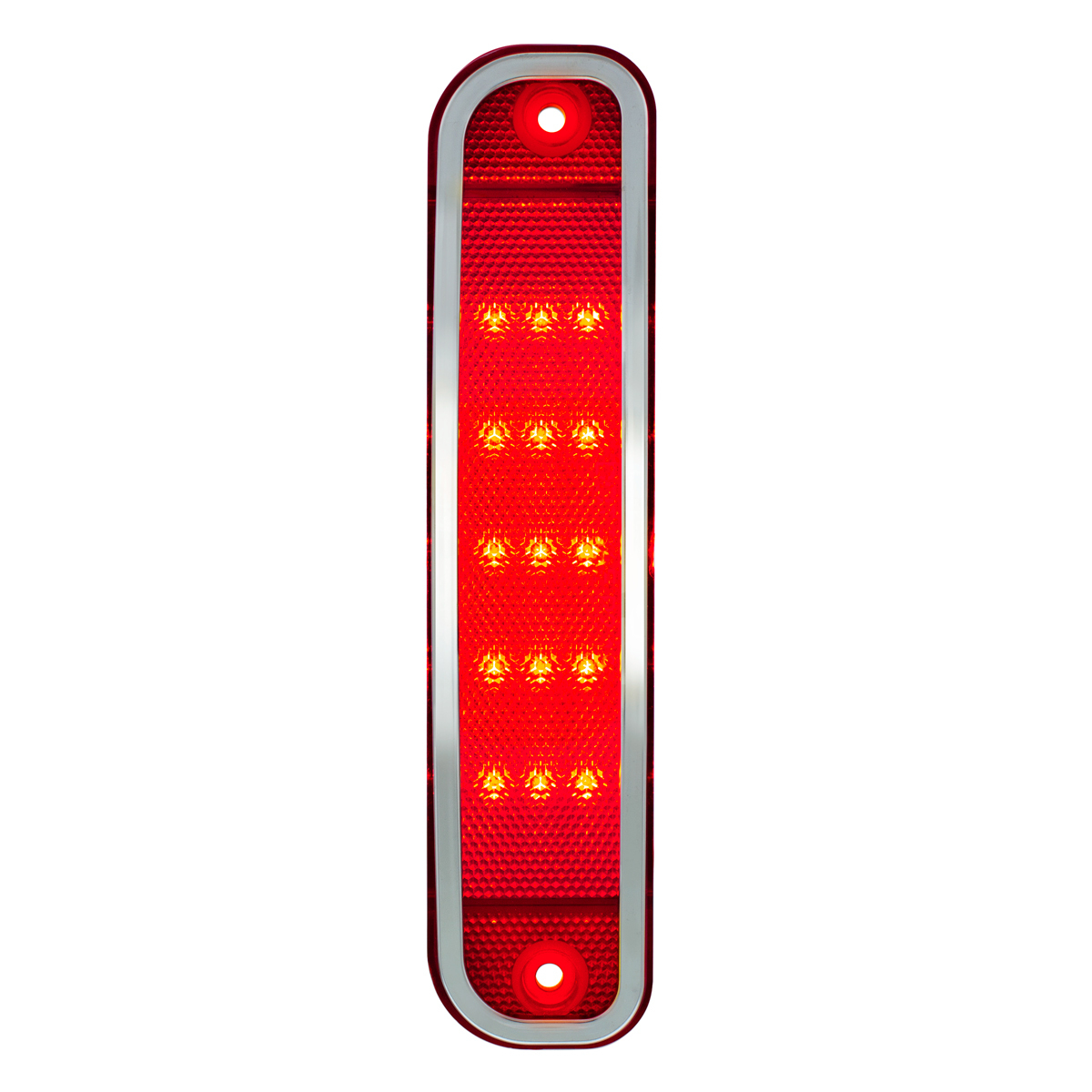 15 Red LED Side Marker With Stainless Steel Trim For 1973-80 Chevy & GMC Truck, Red Lens