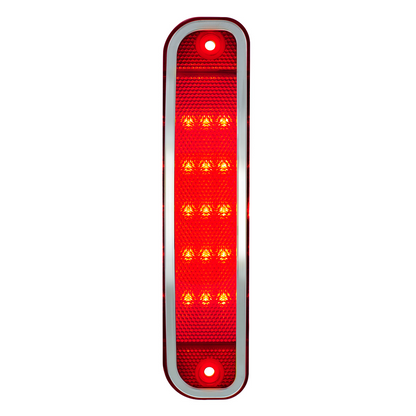 15 Red LED Side Marker With Stainless Steel Trim For 1973-80 Chevy & GMC Truck, Red Lens
