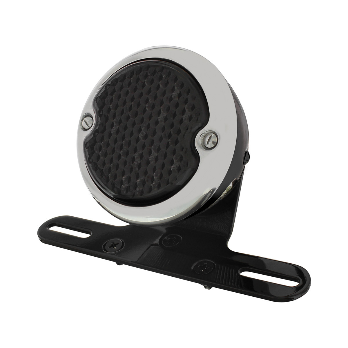 Black Motorcycle Rear Fender LP Bracket With 1933-36 Ford Style LED Tail Light