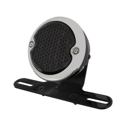 Black Motorcycle Rear Fender LP Bracket With 1933-36 Ford Style LED Tail Light