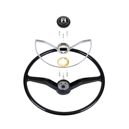 15-3/4" steering wheel for 1962-1971 Volkswagen Beetle/Karmann Ghia/Type 3 - Black