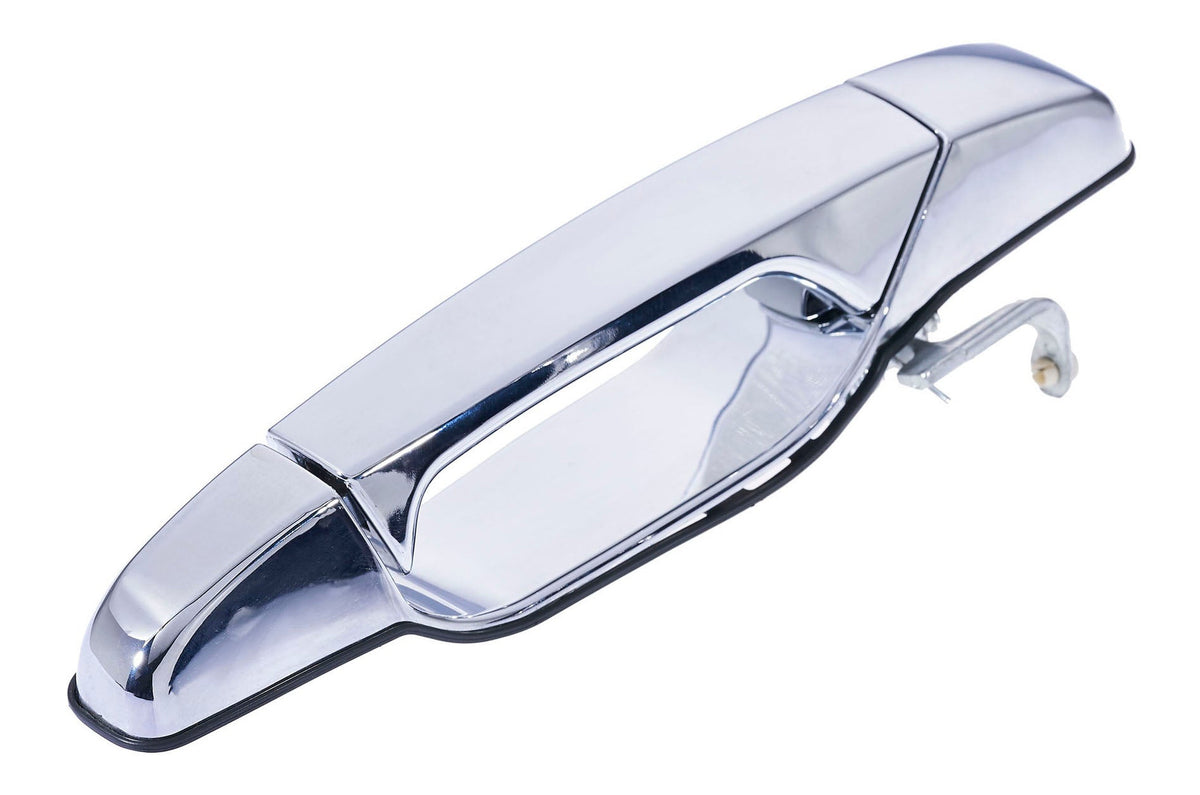 Exterior Door Handle Front LH, Front RH, Rear LH, Rear RH Plastic All Chrome for 2007-2013 Chevrolet Avalanche Tahoe Suburban Silverado; 2007-2013 GMC Yukon Sierra; 2007-2013 Cadillac Escalade