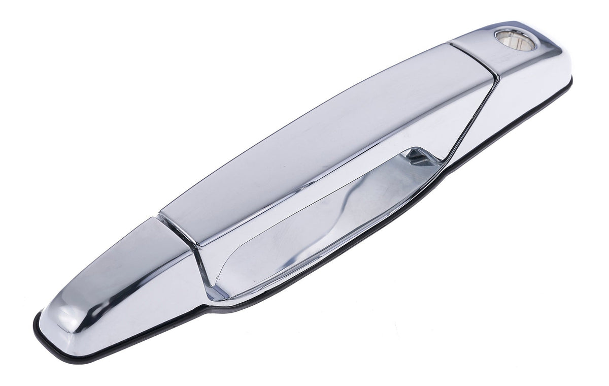 Exterior Door Handle Front LH, Front RH, Rear LH, Rear RH Plastic All Chrome for 2007-2013 Chevrolet Avalanche Tahoe Suburban Silverado; 2007-2013 GMC Yukon Sierra; 2007-2013 Cadillac Escalade