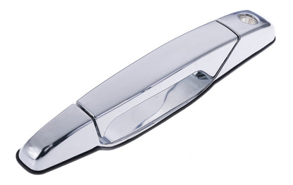 Exterior Door Handle Front LH, Front RH, Rear LH, Rear RH Plastic All Chrome for 2007-2013 Chevrolet Avalanche Tahoe Suburban Silverado; 2007-2013 GMC Yukon Sierra; 2007-2013 Cadillac Escalade