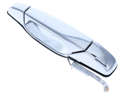 Exterior Door Handle Front LH, Front RH, Rear LH, Rear RH Plastic All Chrome for 2007-2013 Chevrolet Avalanche Tahoe Suburban Silverado; 2007-2013 GMC Yukon Sierra; 2007-2013 Cadillac Escalade