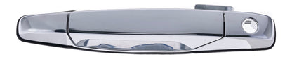 Exterior Door Handle Front LH, Front RH, Rear LH, Rear RH Plastic All Chrome for 2007-2013 Chevrolet Avalanche Tahoe Suburban Silverado; 2007-2013 GMC Yukon Sierra; 2007-2013 Cadillac Escalade