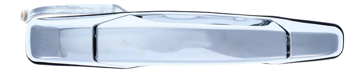 Exterior Door Handle Front LH, Front RH, Rear LH, Rear RH Plastic All Chrome for 2007-2013 Chevrolet Avalanche Tahoe Suburban Silverado; 2007-2013 GMC Yukon Sierra; 2007-2013 Cadillac Escalade