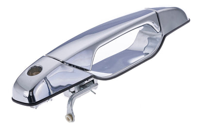 Exterior Door Handle Front LH, Front RH, Rear LH, Rear RH Plastic All Chrome for 2007-2013 Chevrolet Avalanche Tahoe Suburban Silverado; 2007-2013 GMC Yukon Sierra; 2007-2013 Cadillac Escalade