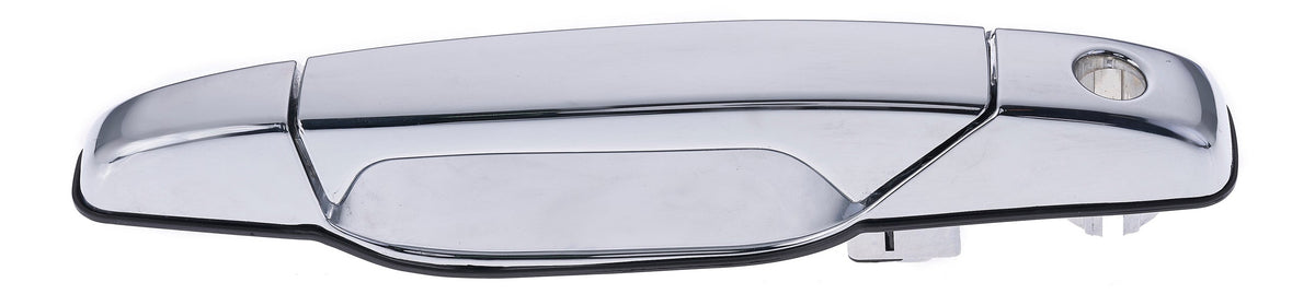 Exterior Door Handle Front LH, Front RH, Rear LH, Rear RH Plastic All Chrome for 2007-2013 Chevrolet Avalanche Tahoe Suburban Silverado; 2007-2013 GMC Yukon Sierra; 2007-2013 Cadillac Escalade