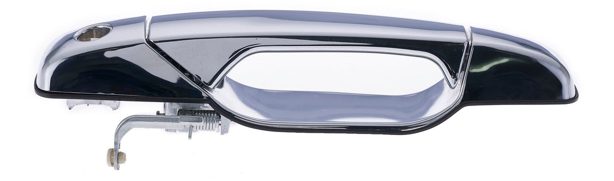 Exterior Door Handle Front LH, Front RH, Rear LH, Rear RH Plastic All Chrome for 2007-2013 Chevrolet Avalanche Tahoe Suburban Silverado; 2007-2013 GMC Yukon Sierra; 2007-2013 Cadillac Escalade