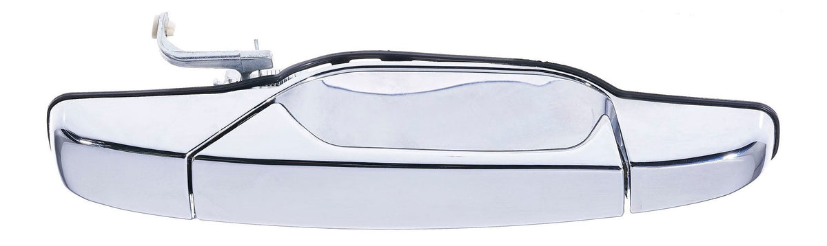 Exterior Door Handle Front LH, Front RH, Rear LH, Rear RH Plastic All Chrome for 2007-2013 Chevrolet Avalanche Tahoe Suburban Silverado; 2007-2013 GMC Yukon Sierra; 2007-2013 Cadillac Escalade