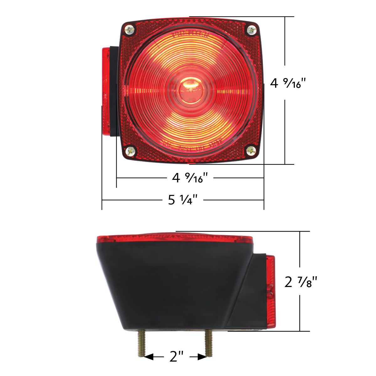 Under 80" Wide Combination Trailer Light Without License Light (50 Pcs)