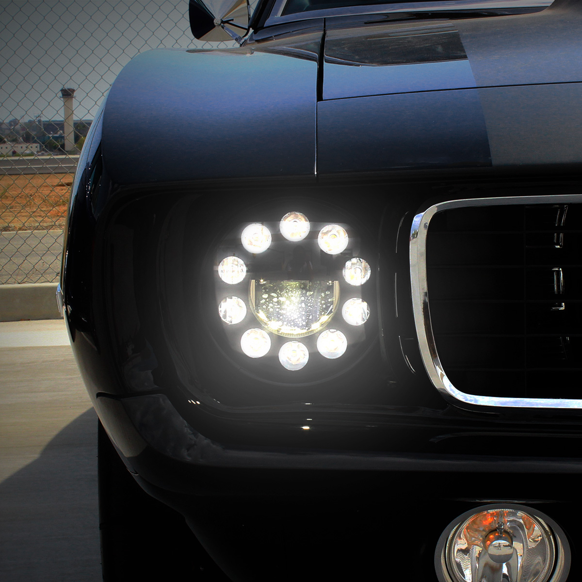 ULTRALIT - 11 High Power LED 7" Crystal Headlight - Chrome