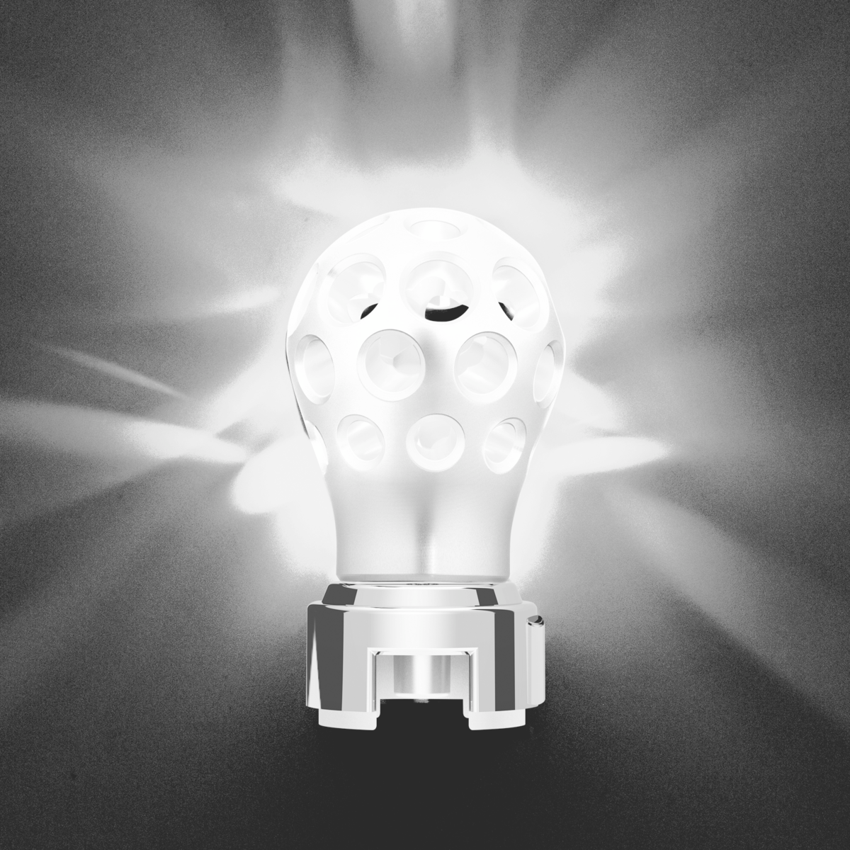 Thread-On Annodized Phoenix Ball Gearshift Knob With LED 13/15/18 Speed Adapter-White LED
