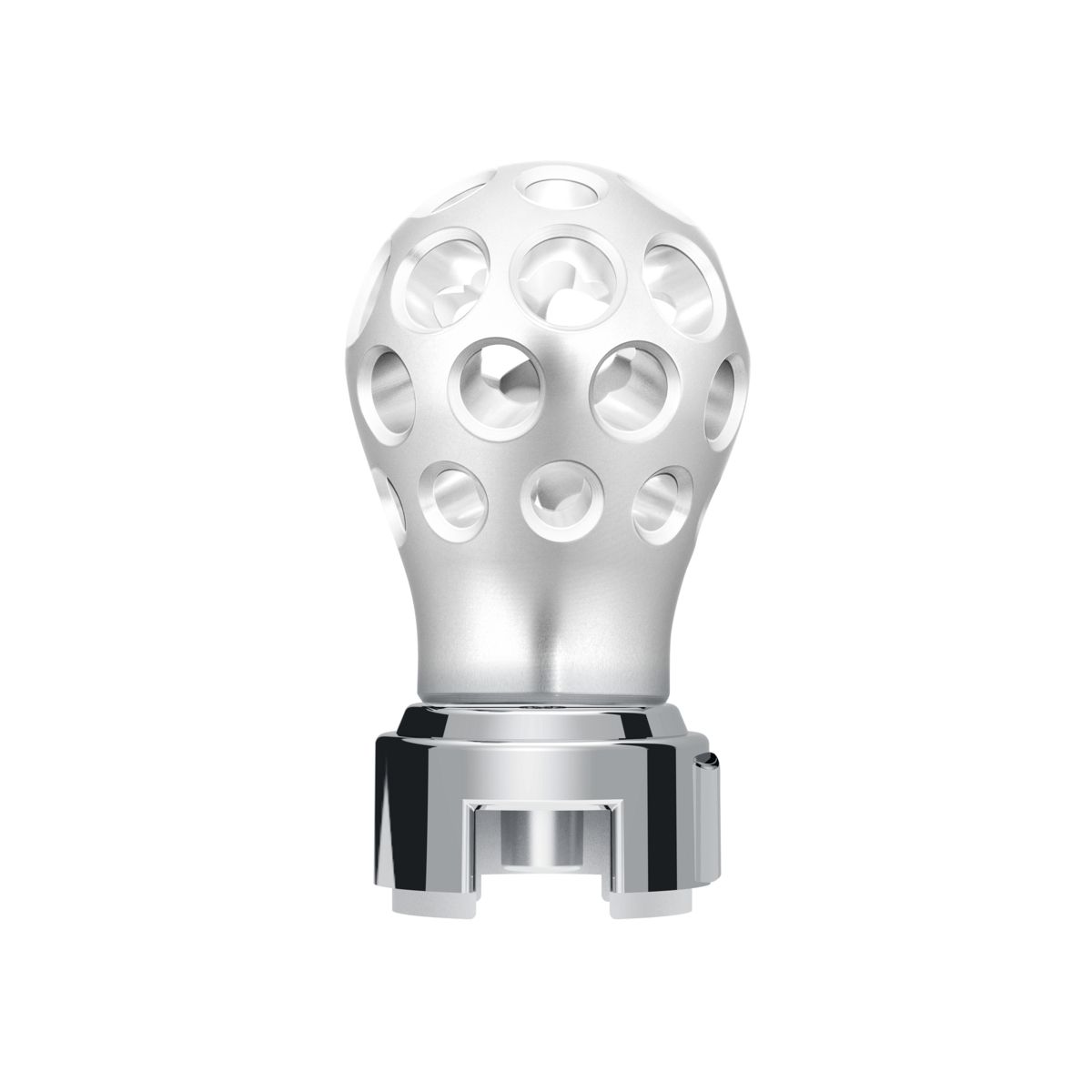 Thread-On Annodized Phoenix Ball Gearshift Knob With LED 13/15/18 Speed Adapter-White LED