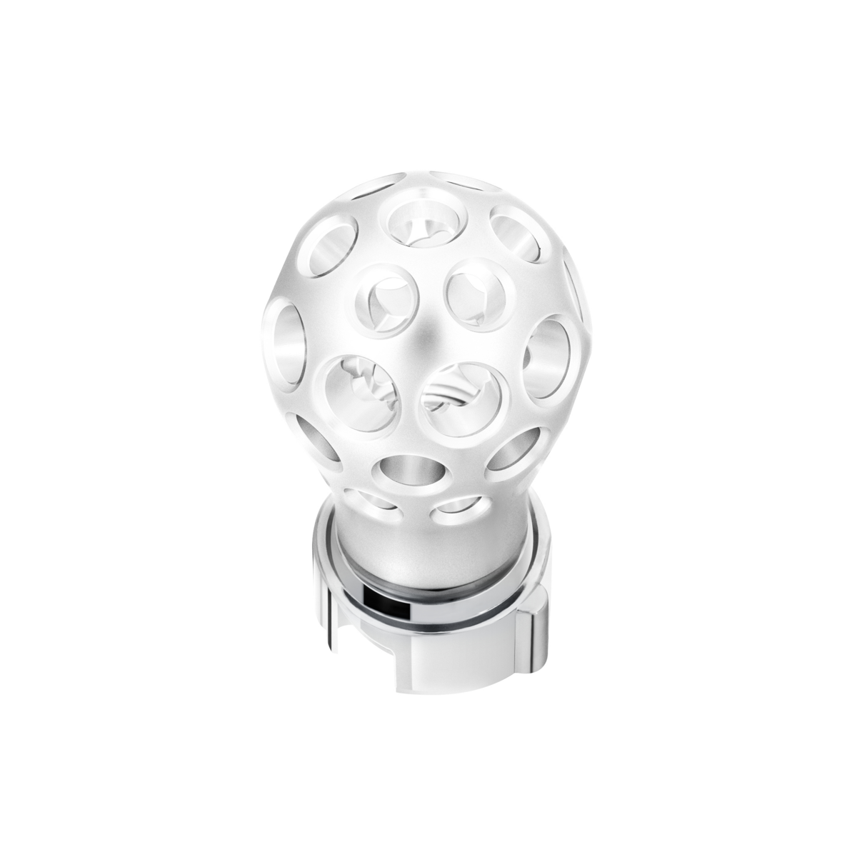 Thread-On Annodized Phoenix Ball Gearshift Knob With LED 13/15/18 Speed Adapter-White LED