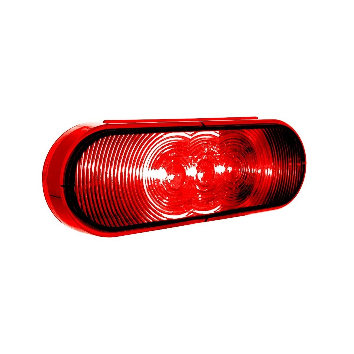 3 LED 6" Oval Light (Stop, Turn, & Tail)- Red LED/Red Lens