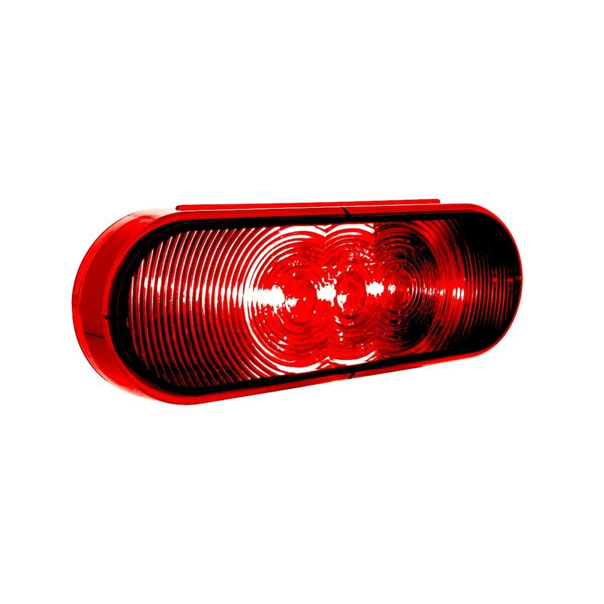 3 LED 6" Oval Light (Stop, Turn, & Tail)- Red LED/Red Lens