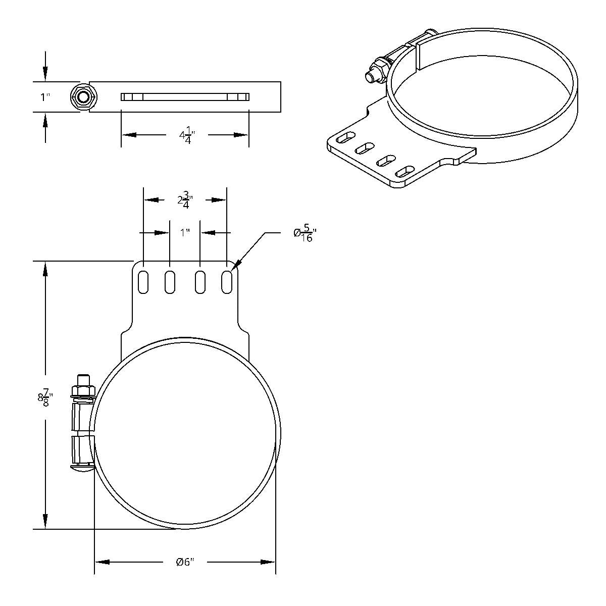 6" Chrome Exhaust Clamp For Kenworth