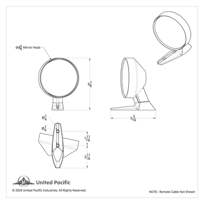 Remote Exterior Mirror For 1964.5 -66 Ford Mustang - L/H