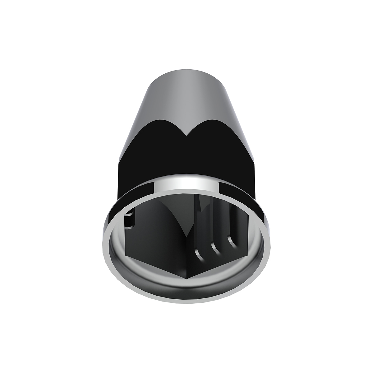 33mm X 2-3/4" Chrome Plastic Nut Covers With Flange - Push-On -Amber Reflector (Color Box of 20)