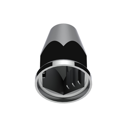 33mm X 2-3/4" Chrome Plastic Nut Covers With Flange - Push-On -Amber Reflector (Color Box of 20)